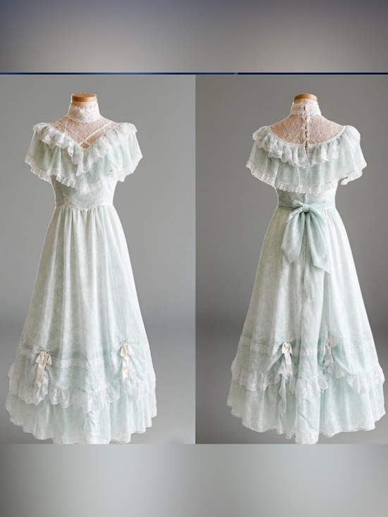 Gunne Sax Dresses & Skirts - Rare VTG Gunne Sax Jessica McClintock Mint Prairie Lace Maxi Dress Cottagecore S